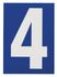 Plaque chiffre 4 adhésive 65 x 90 mm fond bleu THIRARD