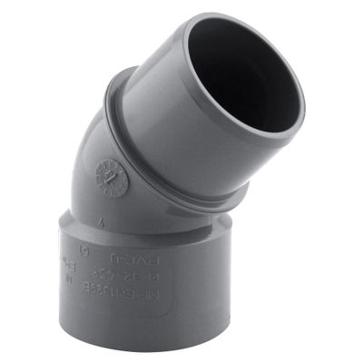 Coude PVC évacuation 45° mâle/femelle Ø32 - FITT