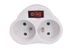 Multiprise murale 2 prises ou biplite avec interrupteur blanc