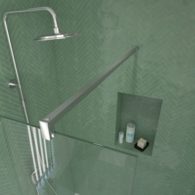 Paroi de douche à l'italienne 60x195 cm profilé chrome verre transparent 5 mm Essentiel - AURLANE