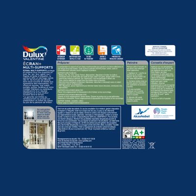 Peinture Ecran+ Multi-supports Dulux Valentine Satin Blanc 0,25 L