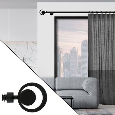 Embout déco Atrium à visser en métal diam 20 mm Finition Noir mat - MOBOIS