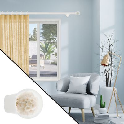 Embout déco fleure sèche à visser en bois diam 28 mm Finition Blanc laqué - MOBOIS