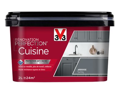 Peinture de rénovation pour cuisine ardoise finition satinée 2 L - V33