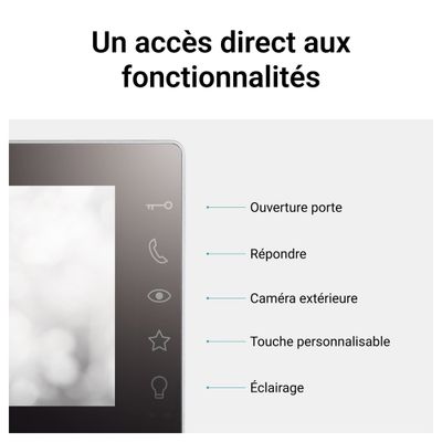 Visiophone écran 7 pouces noir effet miroir avec platine - Easykit Plus LEGRAND