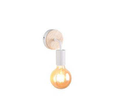 Applique E27 Merida blanc et bois 10W - REALITY