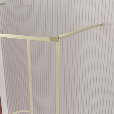 Paroi de douche à l'italienne 140x195 cm profilé or verre sérigraphié 6 mm Art Deco - AURLANE