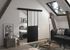 Porte coulissante noire style Atelier vitrage dépoli blanc largeur 93 cm OPTIMUM