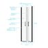 Porte de douche battante 70x200 cm profilé noir verre transparent 6 mm Saloon - AURLANE