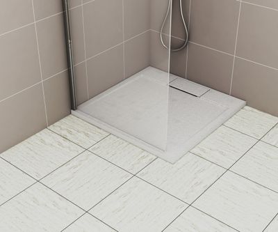 Receveur de douche 90x90 cm résine blanc mat Island - OCEA