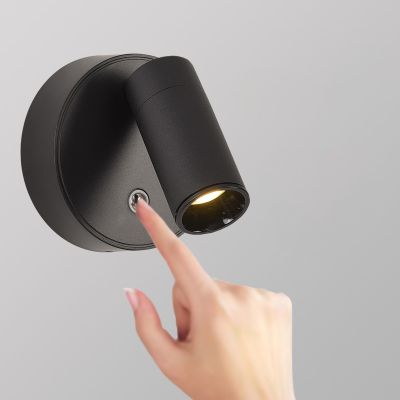 Spot LED mural en saillie orientable et sans fil blanc dynamique CCT Noir - Noli ARLUX