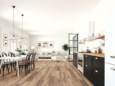 Sol stratifié décor bois chêne doré Toronto AQUAFIT ép 8 mm 19,5 x 128,8 cm AC5 2,26 m²/pqt AJ TIMBER