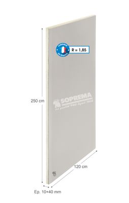 Doublage polyuréthane Haute Performance - Epaisseur 10+40 mm - l.1,20 x L. 2.5 m SOPREMA®