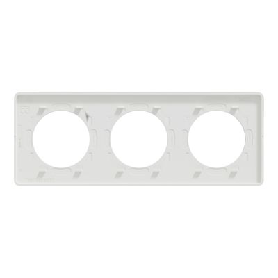 Plaque de finition 3 postes aluminium brossé/ blanc - Odace Touch SCHNEIDER ELECTRIC