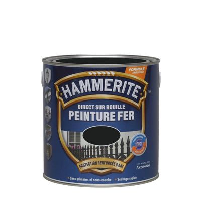 Peinture fer extérieur direct sur rouille lisse noir ferronnerie mat 250 mL - HAMMERITE