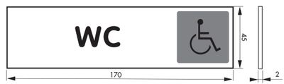 Plaque signalétique adhésive Wc 170 x 45 mm THIRARD