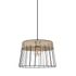 Suspension rotin et métal noir E27 60W Ø35 cm INDAH - COREP