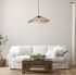 Suspension E27 60W Ø48 cm métal noir et rotin tressé - Mekong COREP