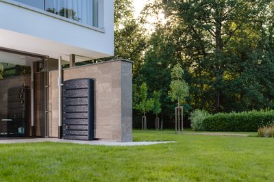 Récupérateur d'eau de pluie mural 400 litres Extraslim Stone gris granit GRAF