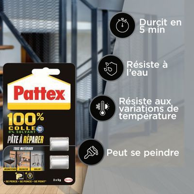 Pâte à réparer époxy blister 5 g par 2 - PATTEX