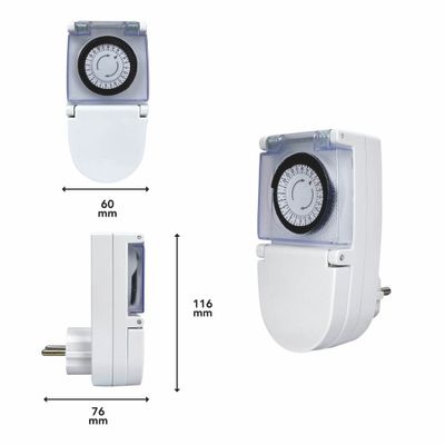 Prise programmable mécanique journalière IP44 - TIBELEC