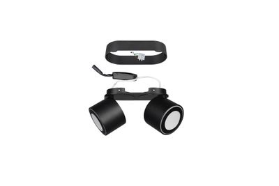 Réglette TAURUS noir LED 2x5W 2x450 lumens blanc chaud - TRIO