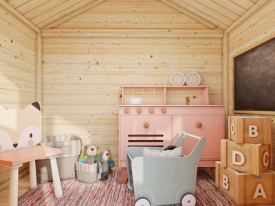 Maisonnette  pour enfant Bois Naturel  Toby 2,1m2 Livraison à domicile incluse