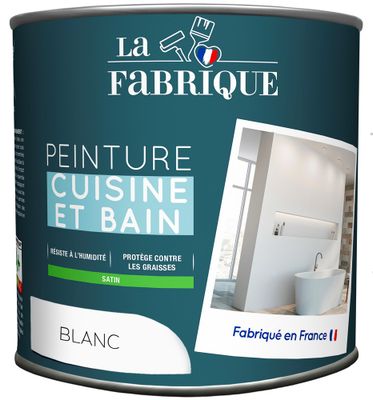 Peinture Cuisine & Bain Blanc satin 0,5 L - LA FABRIQUE