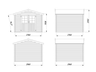 Abri de jardin bois autoclave Marron Valence2 7,3m2 WHITE_WOOD