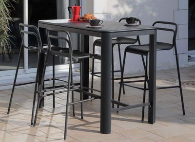 Table mange debout EOS aluminium gris 140x74x105 cm 6 places, Livraison à domicile incluse - PROLOISIRS