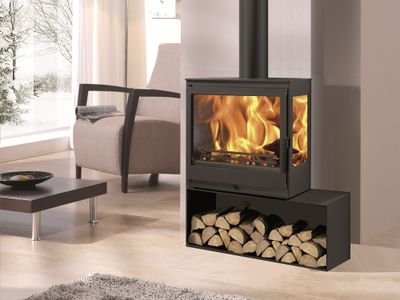 Poêle à bois sur bucher 7,1 kW CHARME 7 étoiles flammes vertes, Livraison à domicile incluse - PANADERO