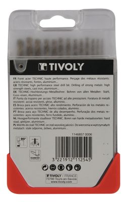 Forets à métaux HSS diamètre 1,5 à 6,5 mm par 13 TIVOLY