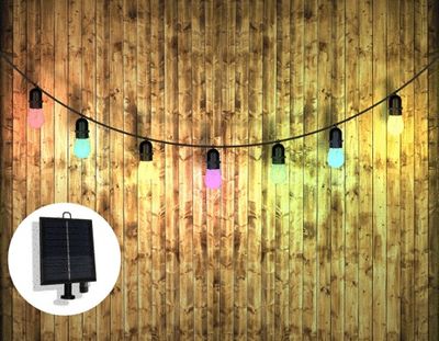 Guirlande lumineuse extérieur solaire E27 7,5m Stelar noir IP44 7,4 lumens RGB - ARLUX