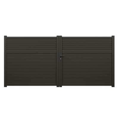 Portail battant aluminium JASMIN l.3,50 x H.1,634 m gris quartz livraison directe à domicile GARDEN GATE