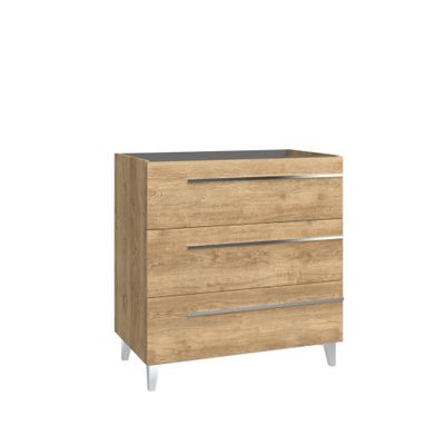 Meuble de salle de bains Cies 3 tiroirs L80 x H84 x P45 cm mélaminé chêne naturel