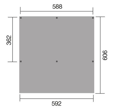 Carport double en Y -  612 - 317 x 120 cm - toit en acier Livraison gratuite domicile WEKA