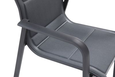 Fauteuil de jardin Genes 3D anthracite en aluminium et textilène BOCARNEA