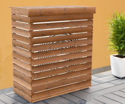 Habillage pour groupe de climatisation extérieur et pompe à chaleur en bois 132 x 58 x 147 cm, Livraison à domicile incluse - HABRITA
