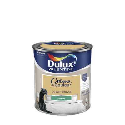 Peinture crème de couleur Jaune Safrané Satin 0,5 L - DULUX VALENTINE