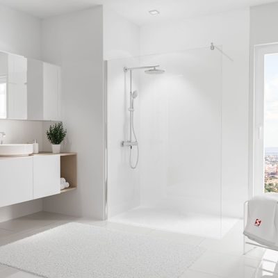 Panneau mural de douche 150x255 cm décor blanc DécoDesign Brio - SCHULTE