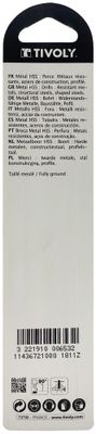 Foret métaux taillé meulé HSS -Revêtu STEAM -DIN338 -h8 -Pointe en croix court diamètre 10 mm TIVOLY