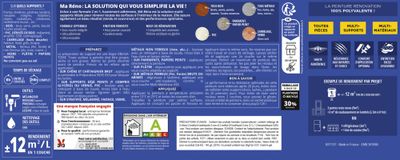 Peinture de rénovation multi- V33supports MaRéno sorbet vanille finition satinée 75 mL - V33