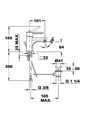 Robinet de salle de bains Chrome Tango Plus NF - ESSEBAGNO