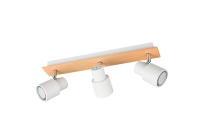 Réglette PIERRE blanc et bois GU10 3 X 10W - CASALUM