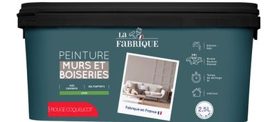 Peinture mur et boiserie Rouge Coquelicot satin 2,5 L - LA FABRIQUE