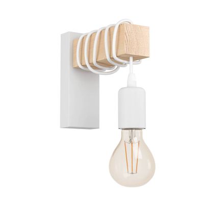 Applique murale E27 Townshend blanc et bois 10W - EGLO