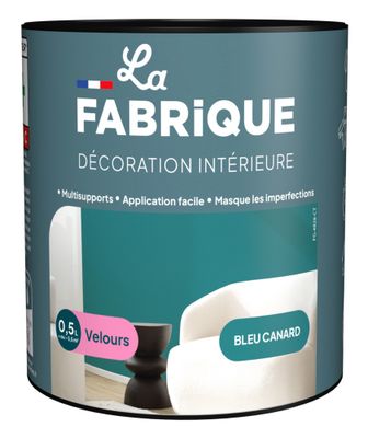 Peinture multi-support velours bleu canard 0,5 L - LA FABRIQUE