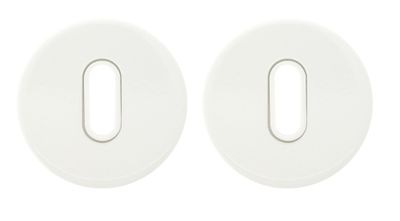 Rosaces de porte rondes à clé Mira blanc mat diamètre 52 mm ALPERTEC
