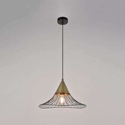 Suspension conique en métal filaire noir E27 60W Ø40 cm LIZZIE - COREP