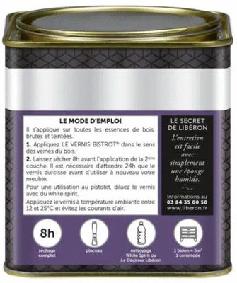 Vernis bistrot brillant incolore 0,5 L - LIBERON